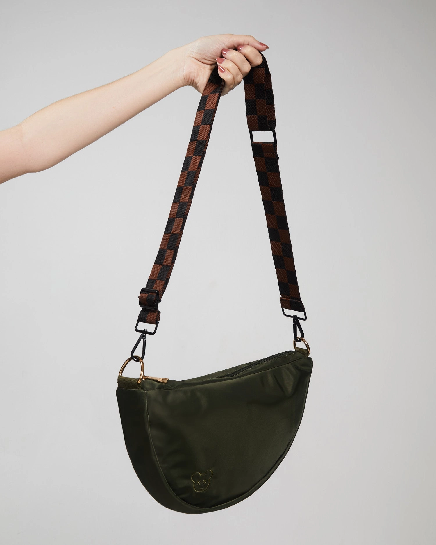 black   cream colorblock strap