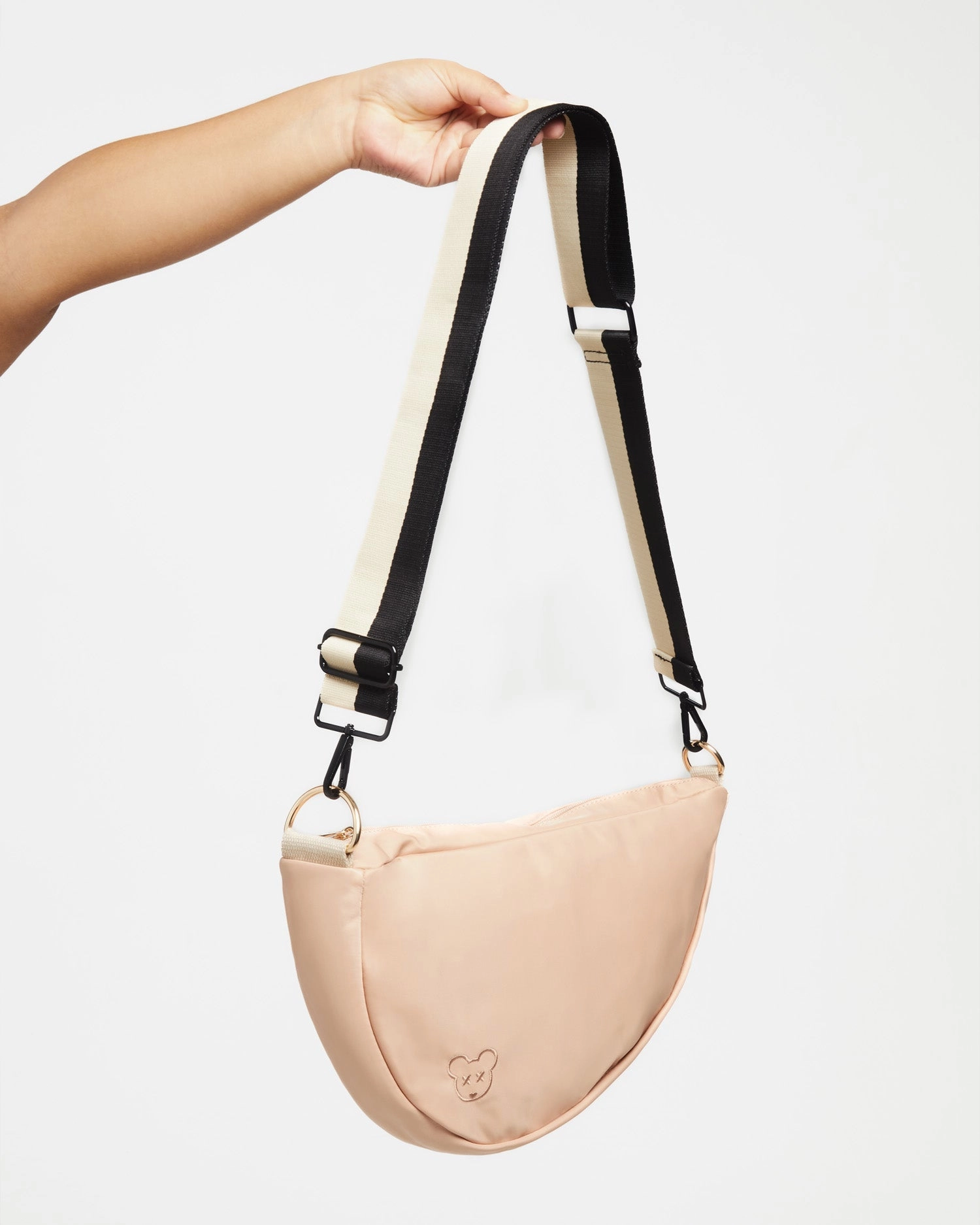 black   cream colorblock strap