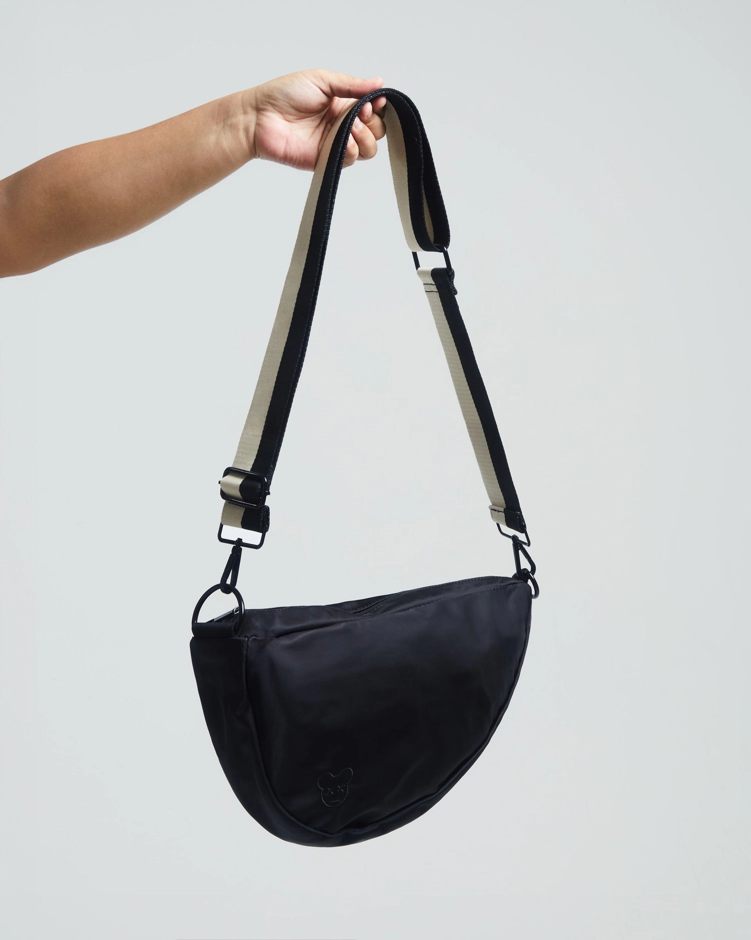 black   cream colorblock strap