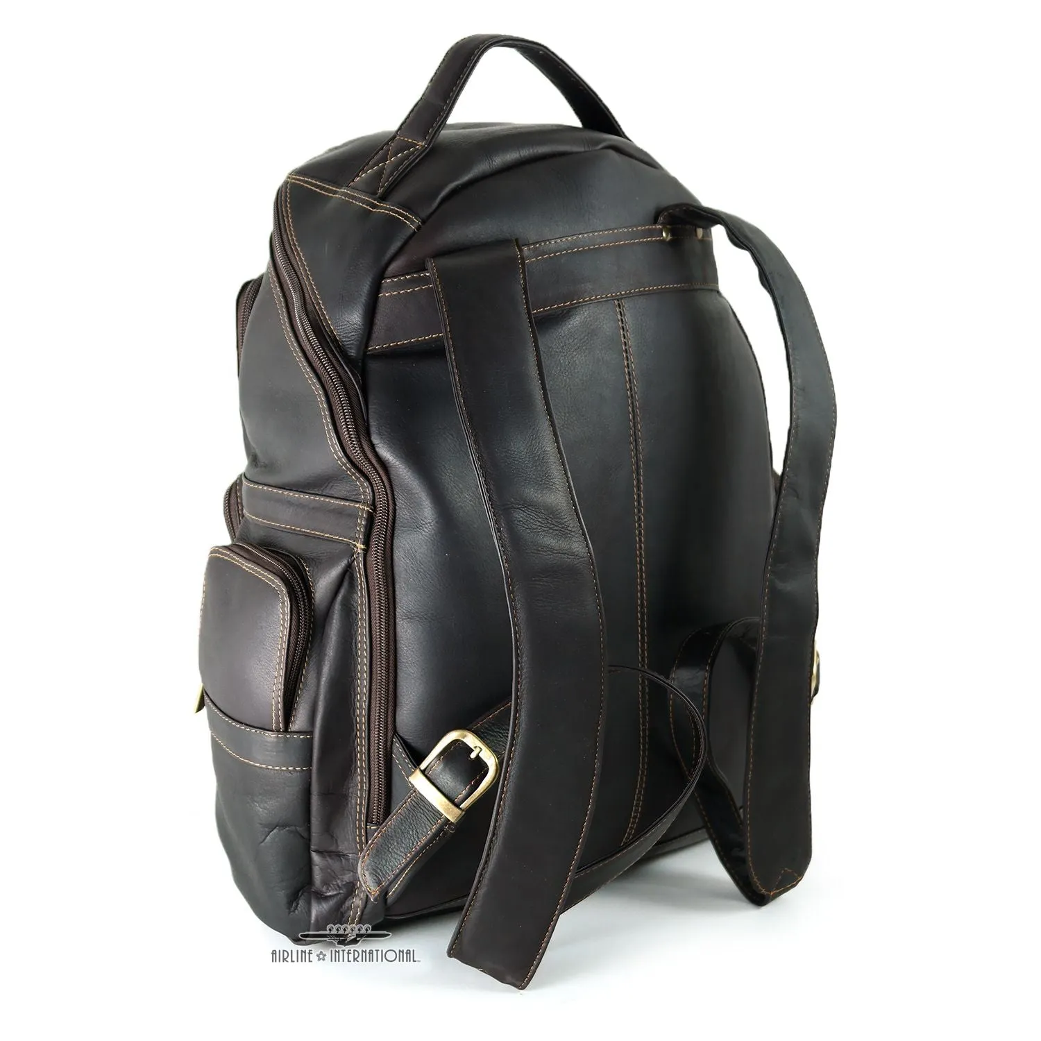 DayTrekr Leather Laptop Organizer Backpack
