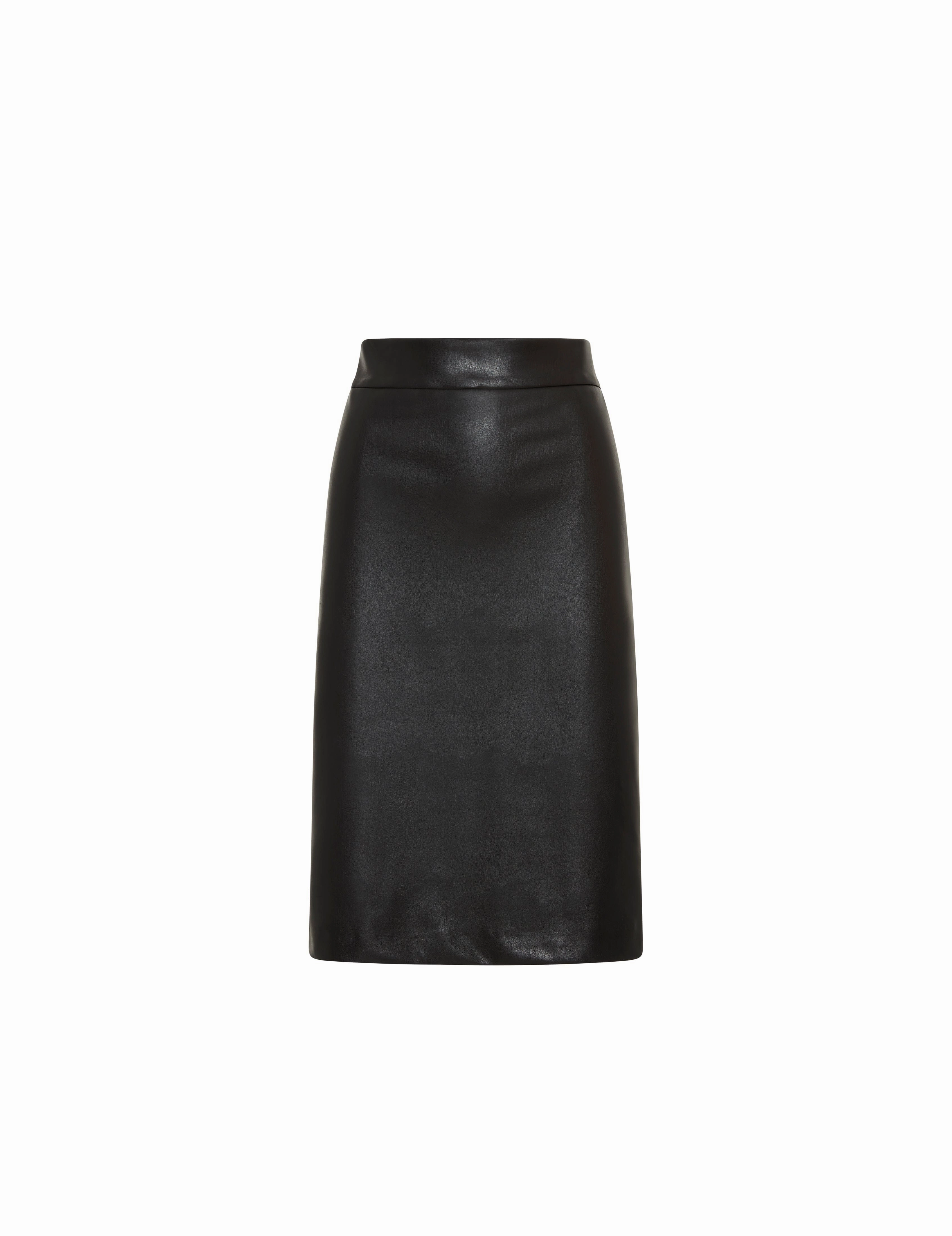 Pull On Vegan Leather Skimmer Skirt- Sale