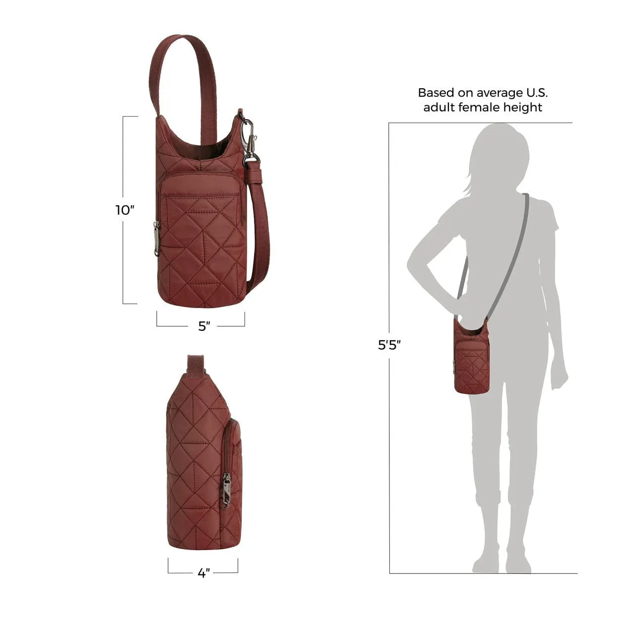 Travelon Anti-Theft Boho Insulated Water Bottle Tote